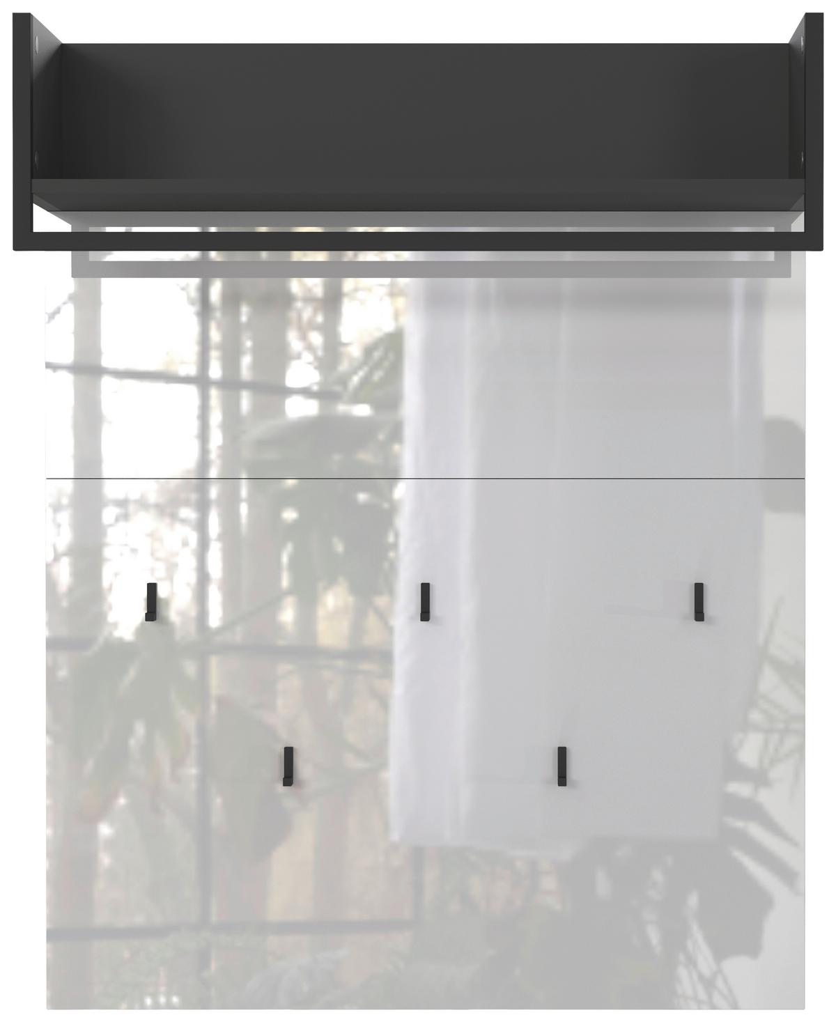 GARDEROBENPANEEL CEDUNA -EXKLUSIV- - Graphitfarben, Modern, Glas/Holzwerkstoff (89/114/30cm) - Premium Living