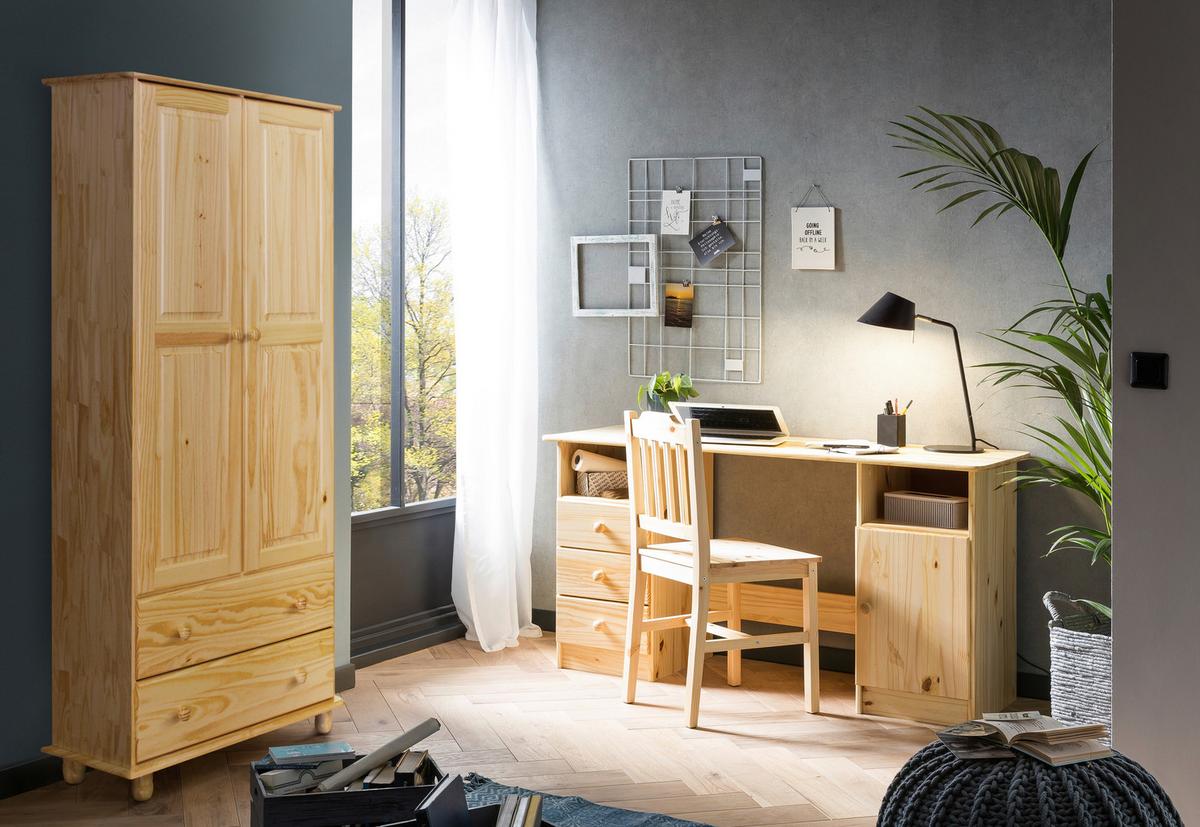 Schreibtisch Kiefer Echtholz Ca. 110x54x73 cm. LxBxH - Naturfarben, Natur, Holz (110/54/73cm) - Livetastic