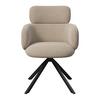 STOL MED ARMSTÖD LIORA - brun/svart, Modern, metall/textil (57,5/84/61cm) - Bessagi Home