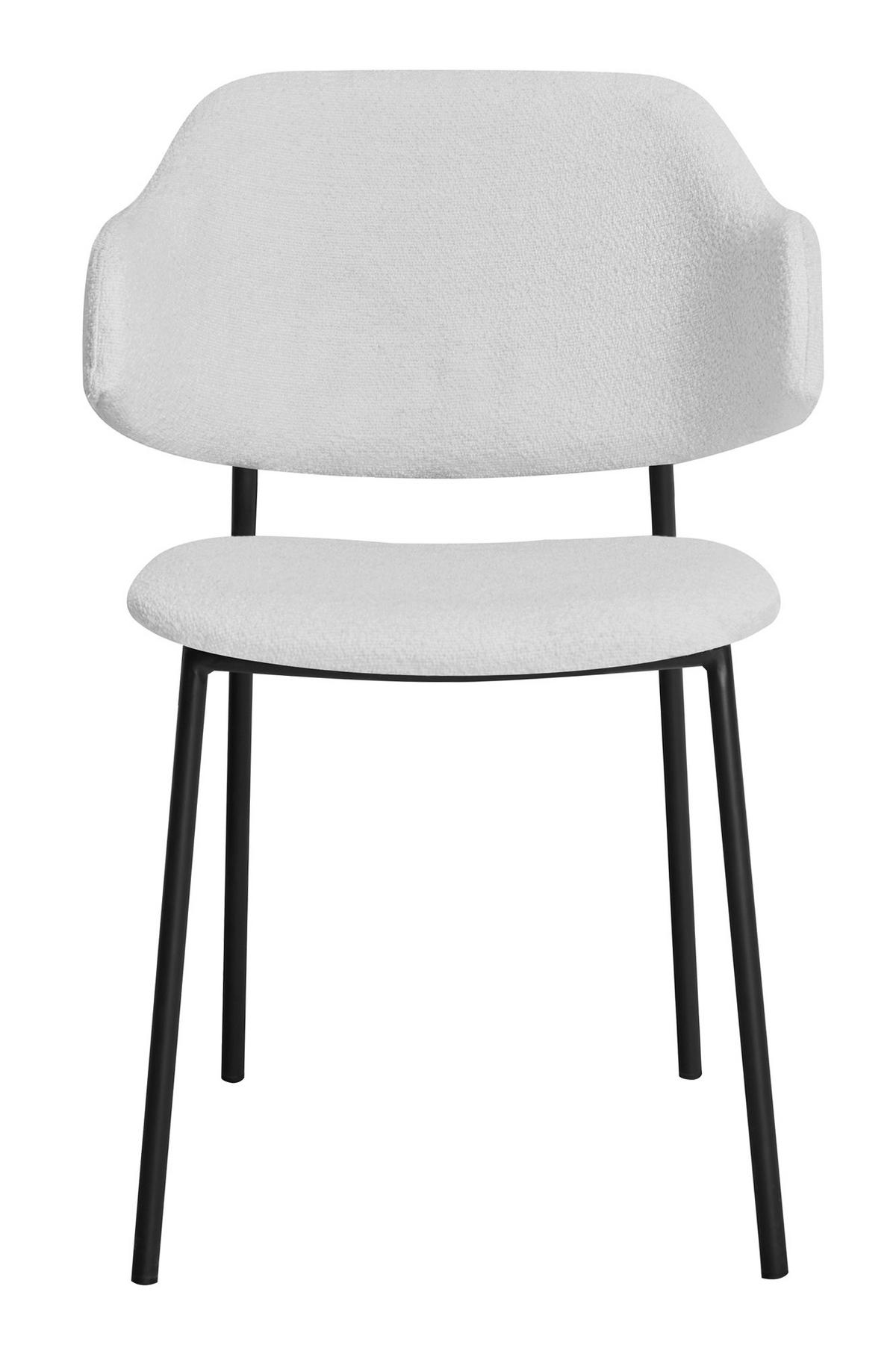 Set Naslanjačev Bouclé, Bela, 2-Delni - črna/bela, Moderno, kovina/tekstil (54/83/59cm) - Livetastic