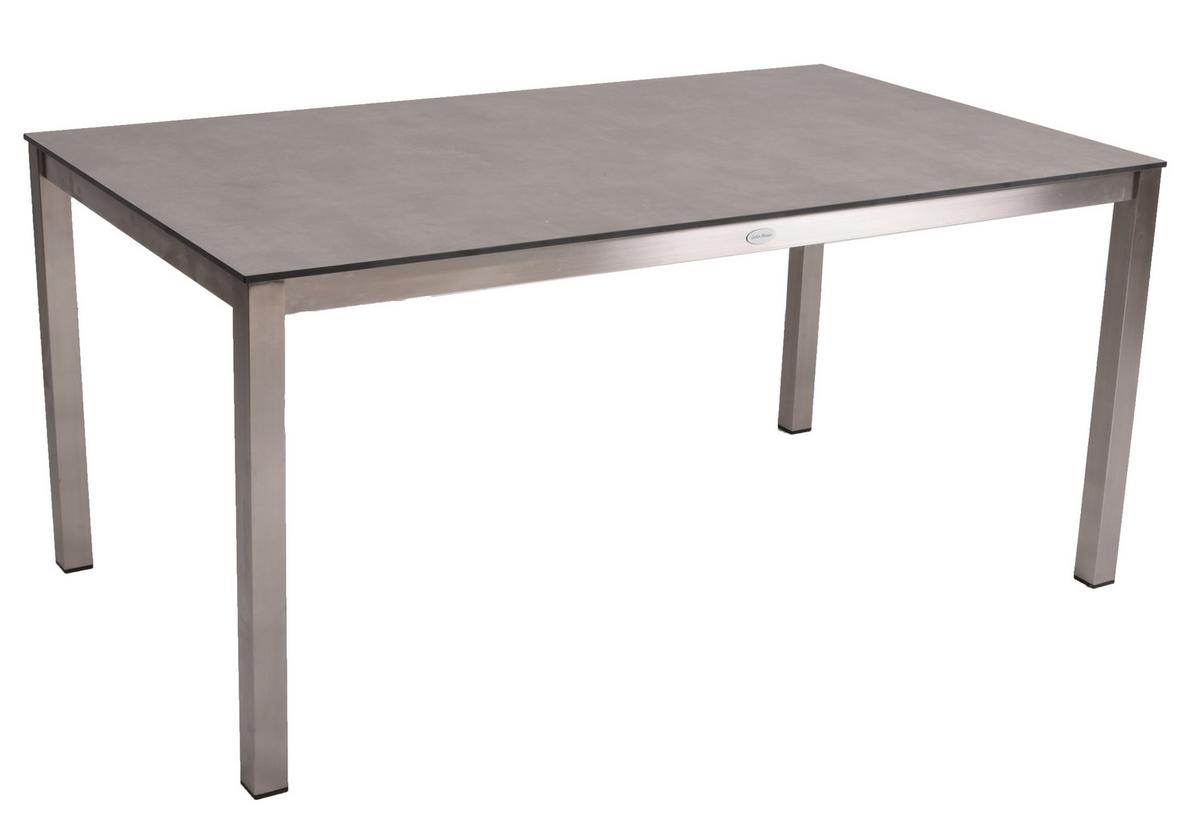 Gartentisch Sienna ca. 158x90x74 cm - Silberfarben/Grau, Basics, Kunststoff/Metall (158/90/74cm) - Gardenson