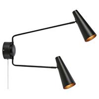 Wandleuchte Peak Wall Schwarz max. 40 Watt - Schwarz, Basics, Metall (12/62/50,5cm) - Markslöjd