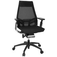 Pisarniški Stol Genidia Smart Black, Črna - barve kroma/črna, Moderno, umetna masa/tekstil (70/112/55cm) - MID.YOU