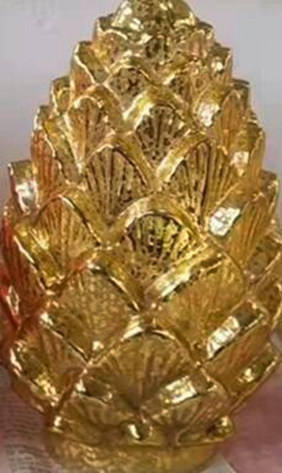 ZAWIESZKA NA CHOINKĘ KL220227 - kolor złoty, Lifestyle, metal/szkło (13/20cm) - X-Mas
