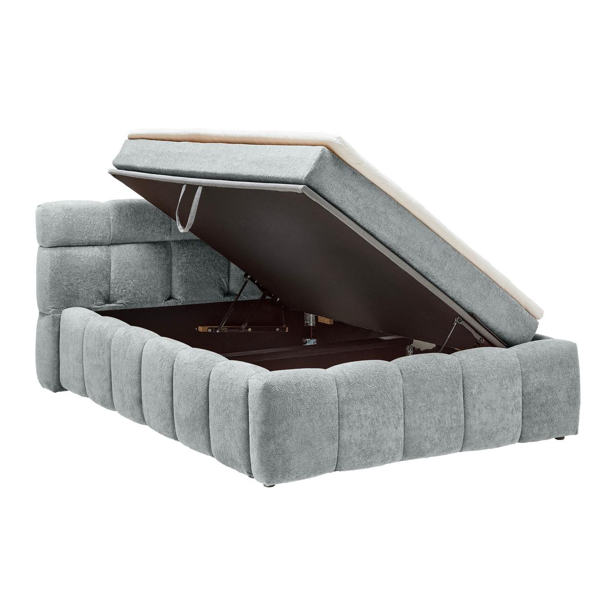 Polsterbett Monte -Top- -Based- - Hellgrau/Schwarz, Konventionell, Kunststoff/Textil (140/200cm) - Based