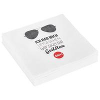 Serviette Laura in Weiss 3-lagig - Weiss/Rot, Papier (33cm)