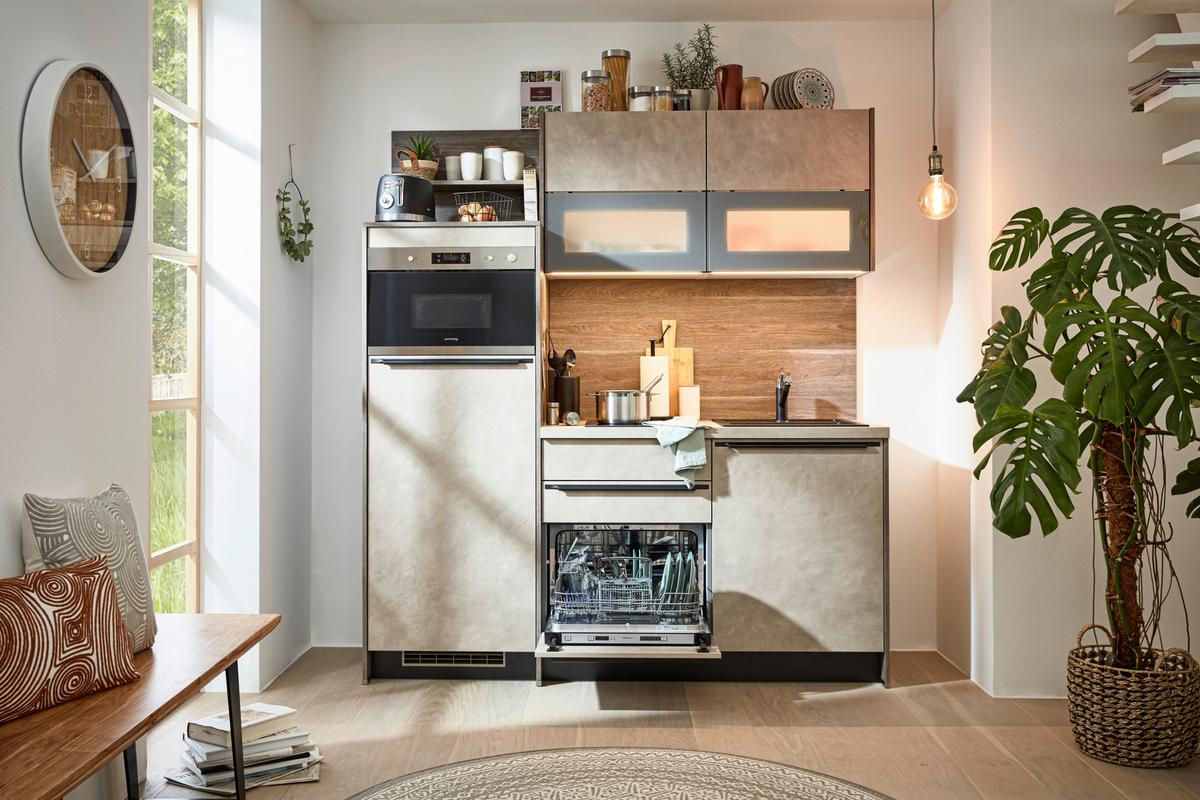 Küchenblock Base inkl. 3 E-Geräte - MODERN, Holzwerkstoff (185cm) - Express-Kuechen