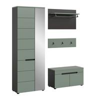 Predsoba Canu, Sivozelena, 3-Delna - siva/sivozelena, Design, leseni material (160/190/37cm) - Livetastic