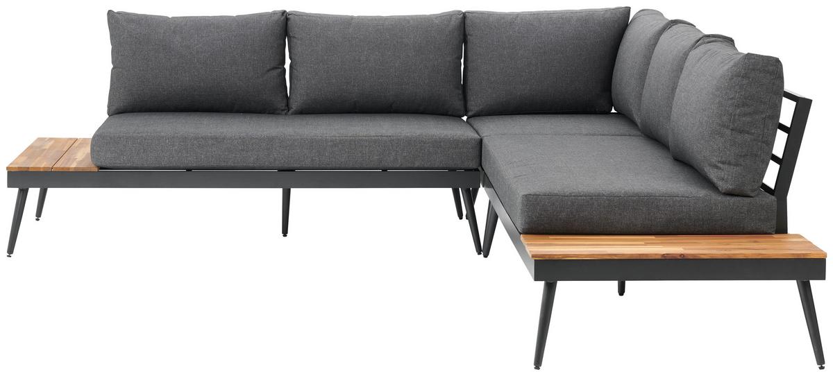 Garnitură grădină MANOCA - culoare aluminiu/gri, Modern, lemn/metal (247/247cm) - Beldano