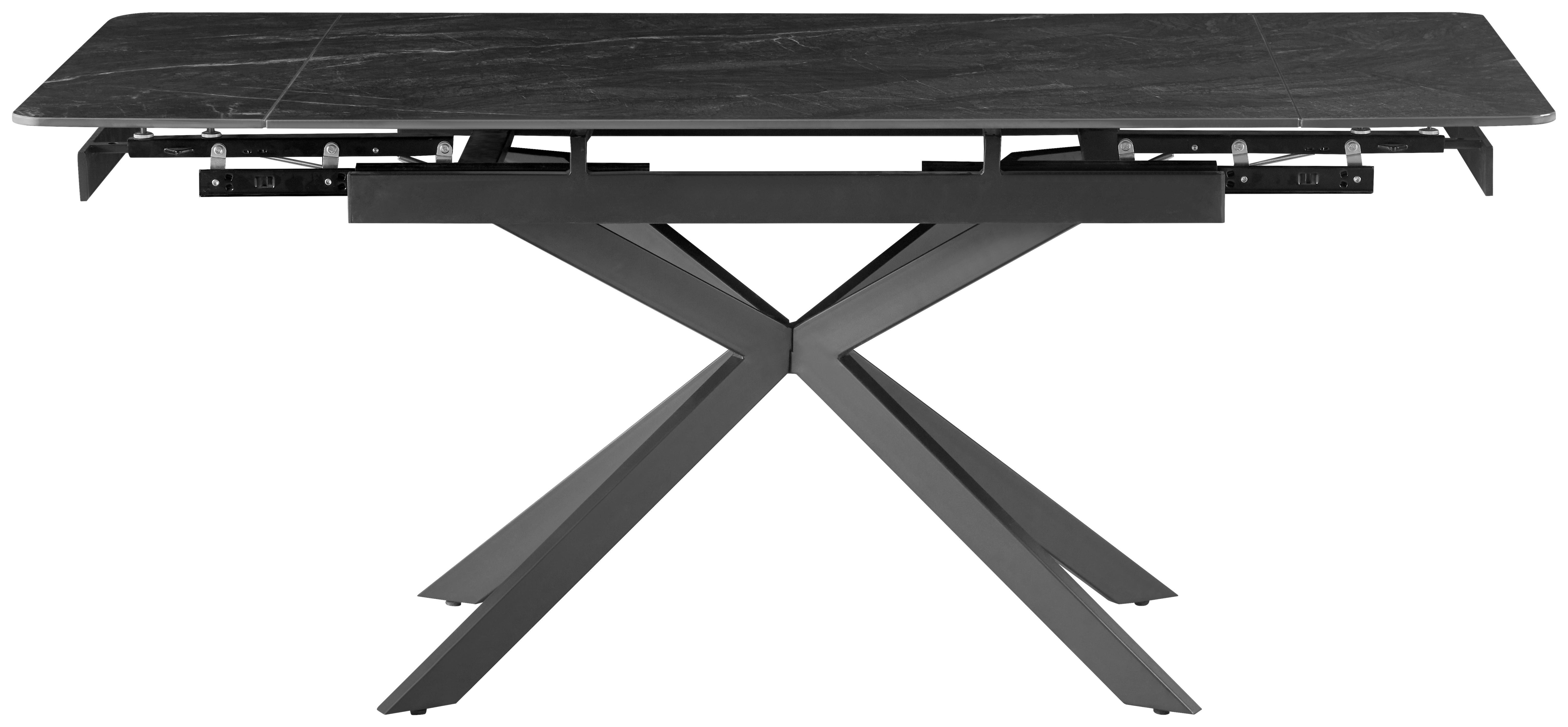 Stol Na Izvlačenje Nolan - crna, Moderno, kamen/metal (120/180/76/80cm) - Premium Living