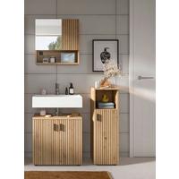 Kopalnica Mone, Barva Hratsa, 3-Delna - črna/hrast artisan, Basics, umetna masa/leseni material (90cm) - MID.YOU