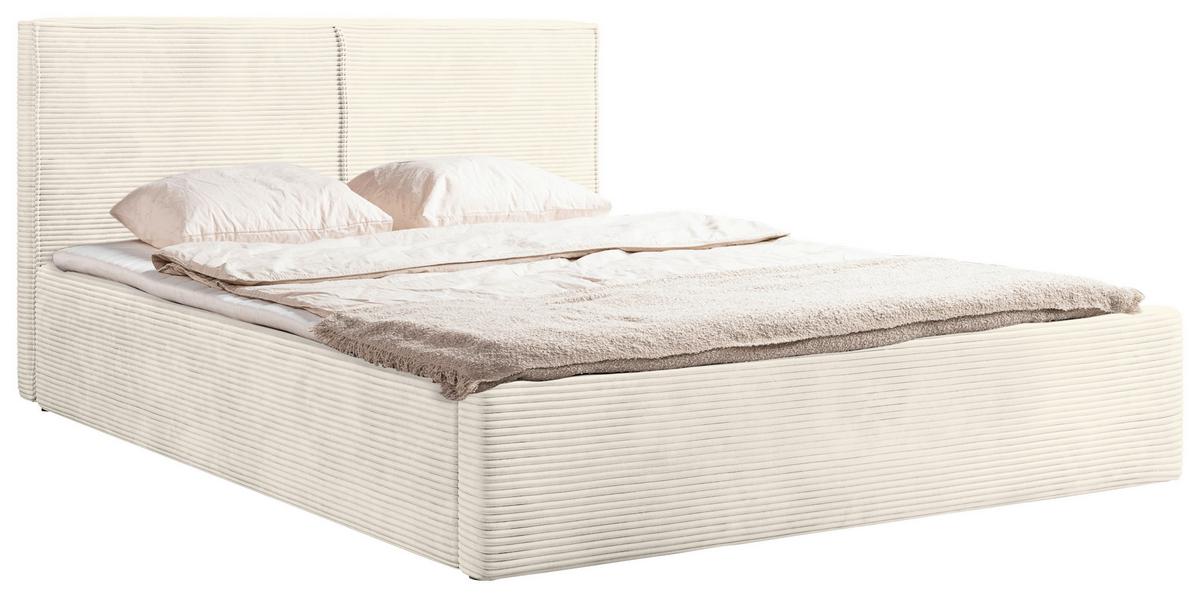 Oblazinjena Postelja Inez, Krem Barva, 180x200cm - črna/krem barve, Moderno, kovina/tekstil (180/200cm) - P & B