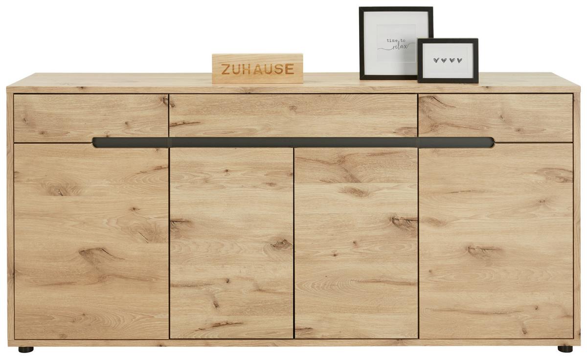 Sideboard Bellano in Viking Oak Nature - MODERN, Holzwerkstoff (185/87/44cm) - Mömax