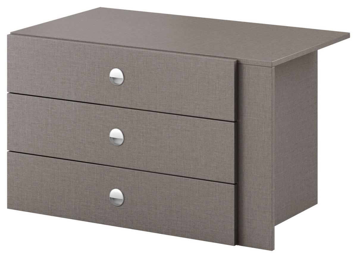 Schubkasteneinsatz Universal Grau - Grau, Holzwerkstoff (82,5/49/48,5cm) - Based