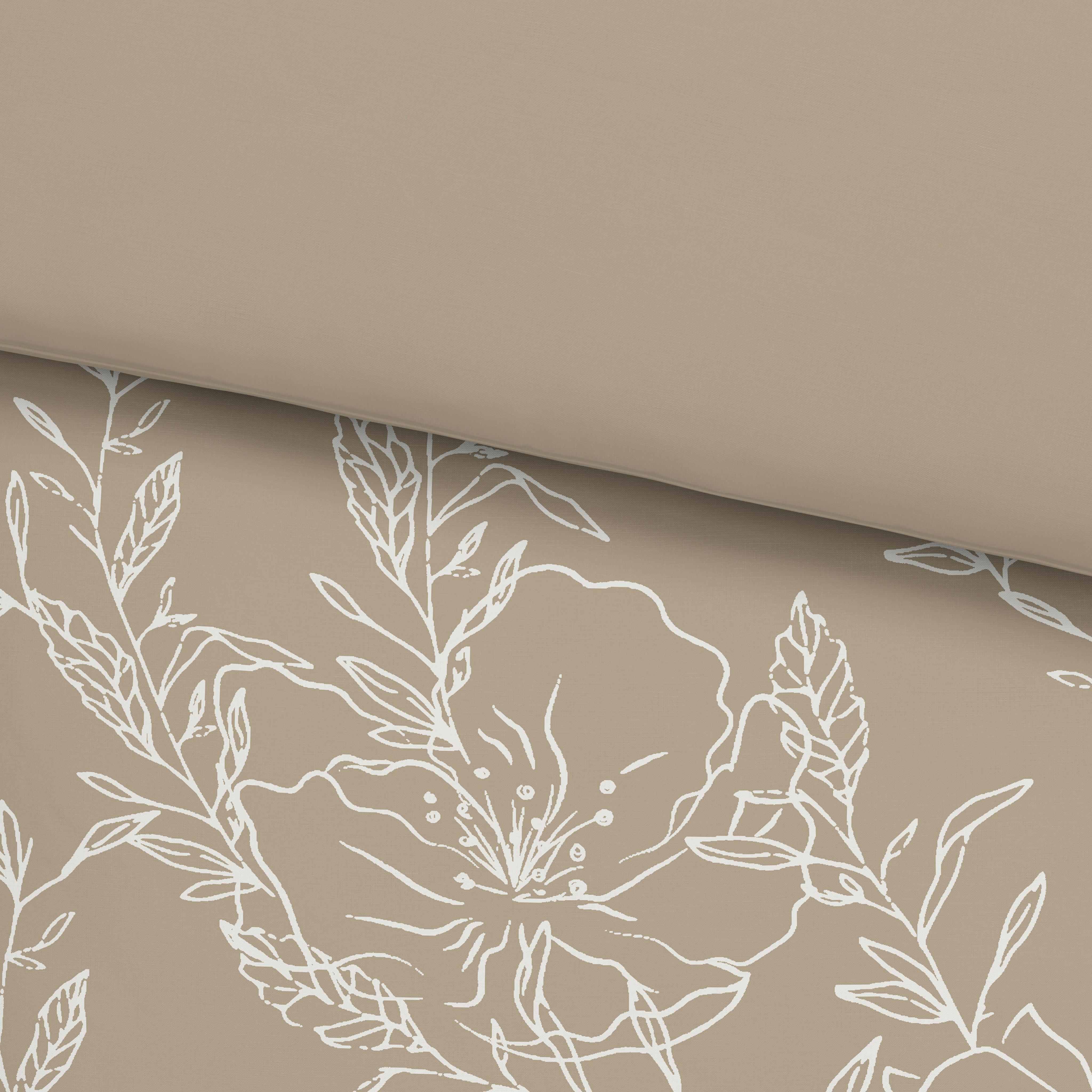 WENDEBETTWÄSCHESET LEAVES WENDE - Beige, Romantik / Landhaus, Textil (160/210cm) - Modern Living