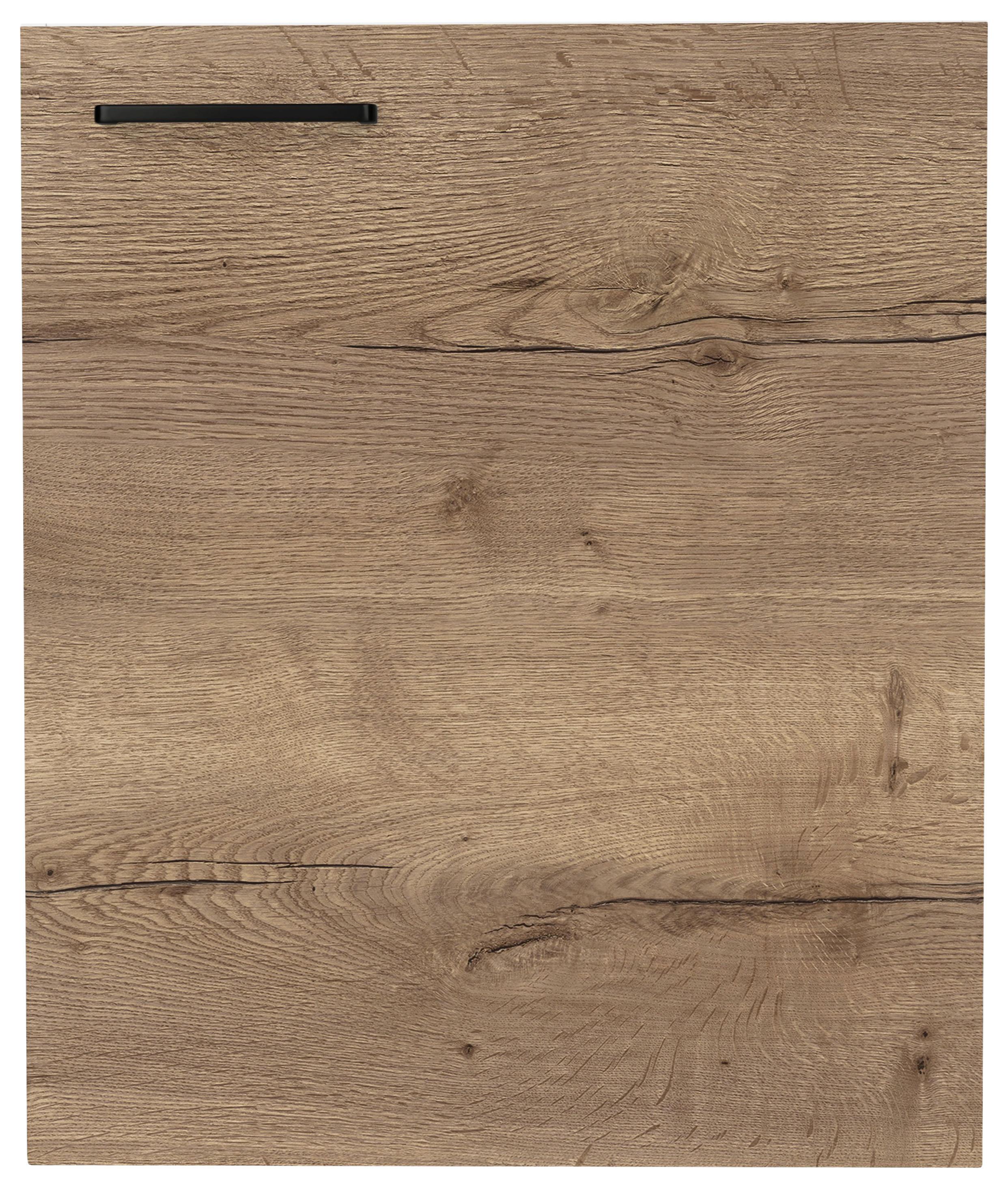 Küchenschrankfront Structura Eiche dunkel - Eiche dunkel/Schwarz, MODERN, Holzwerkstoff/Metall (60/72/1,9cm) - Nobilia