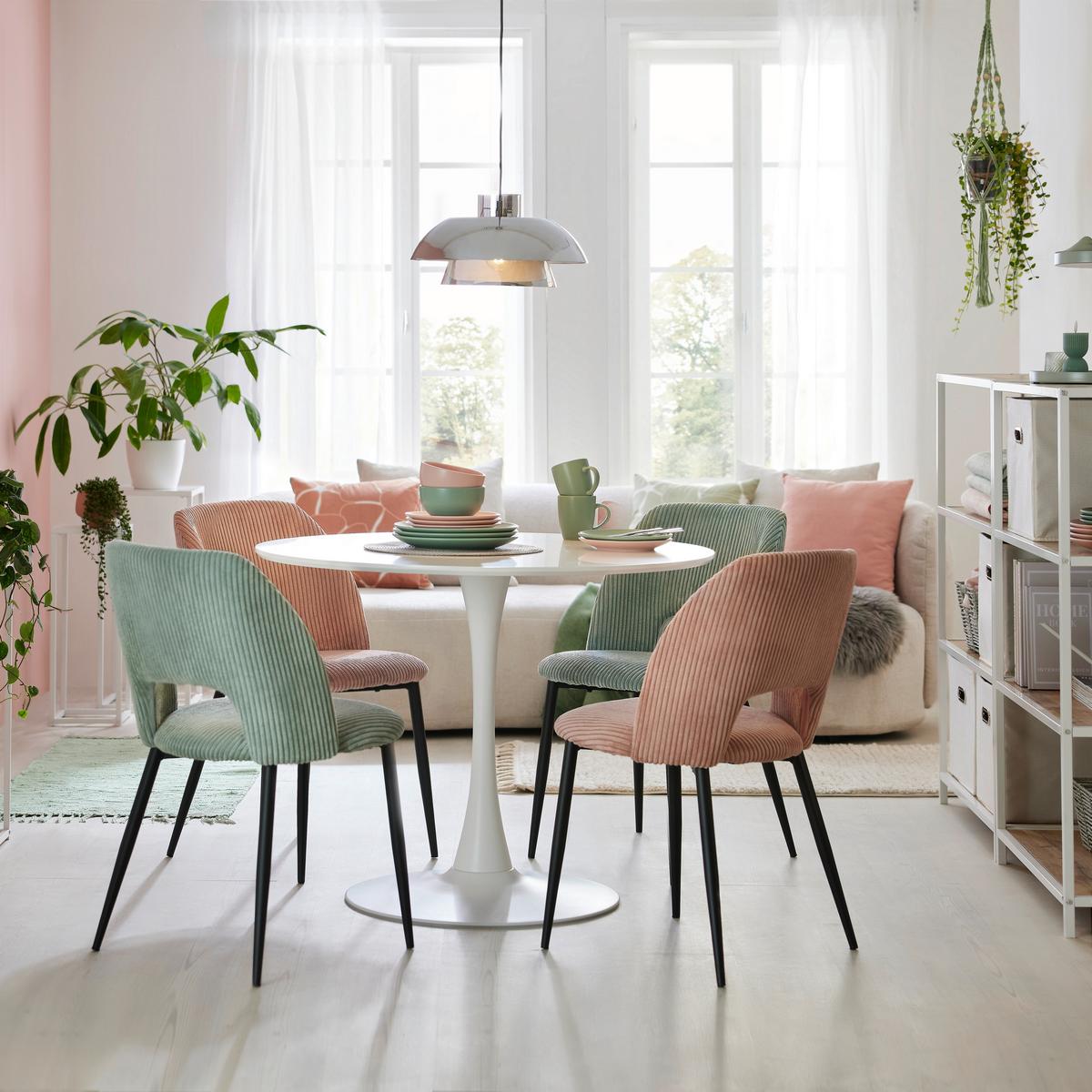 Stolica Zoe - ružičasta/crna, Lifestyle, metal/tekstil (51/82/57cm) - Mömax