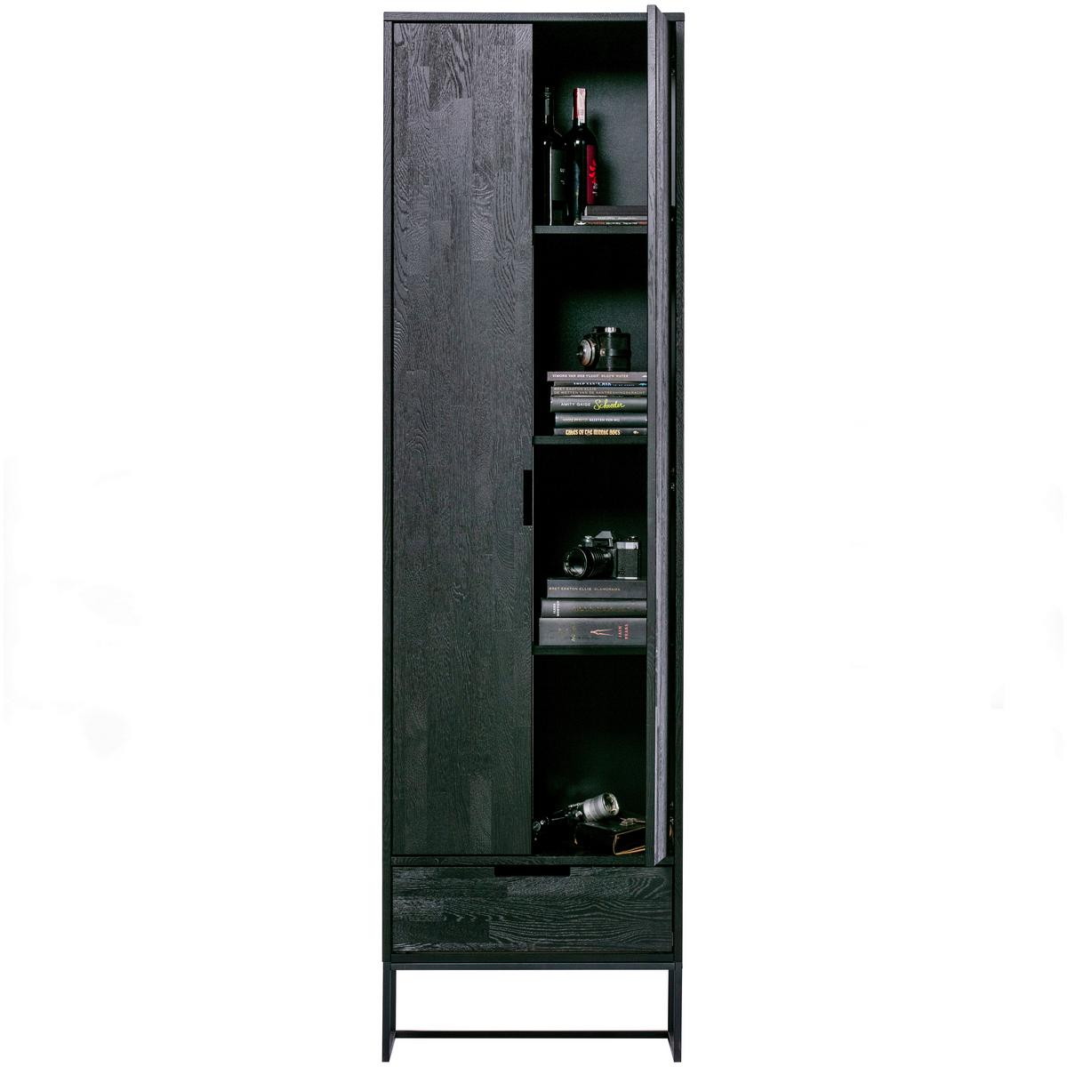 Mehrzweckschrank Silas Schwarz - Schwarz, Design, Holz/Holzwerkstoff (60/210/36cm) - Livetastic