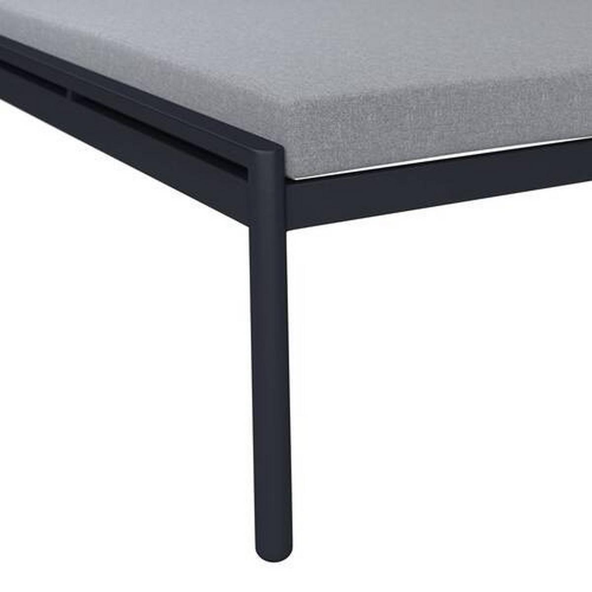 Șezlong Fenja - gri deschis/gri închis, Modern, plastic/metal (210/65/32cm) - Bessagi Garden