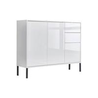 Kommode Mailand Typ 10 Weiß - Weiß Hochglanz/Anthrazit, MODERN, Holzwerkstoff/Metall (105,5/86/33cm) - MID.YOU