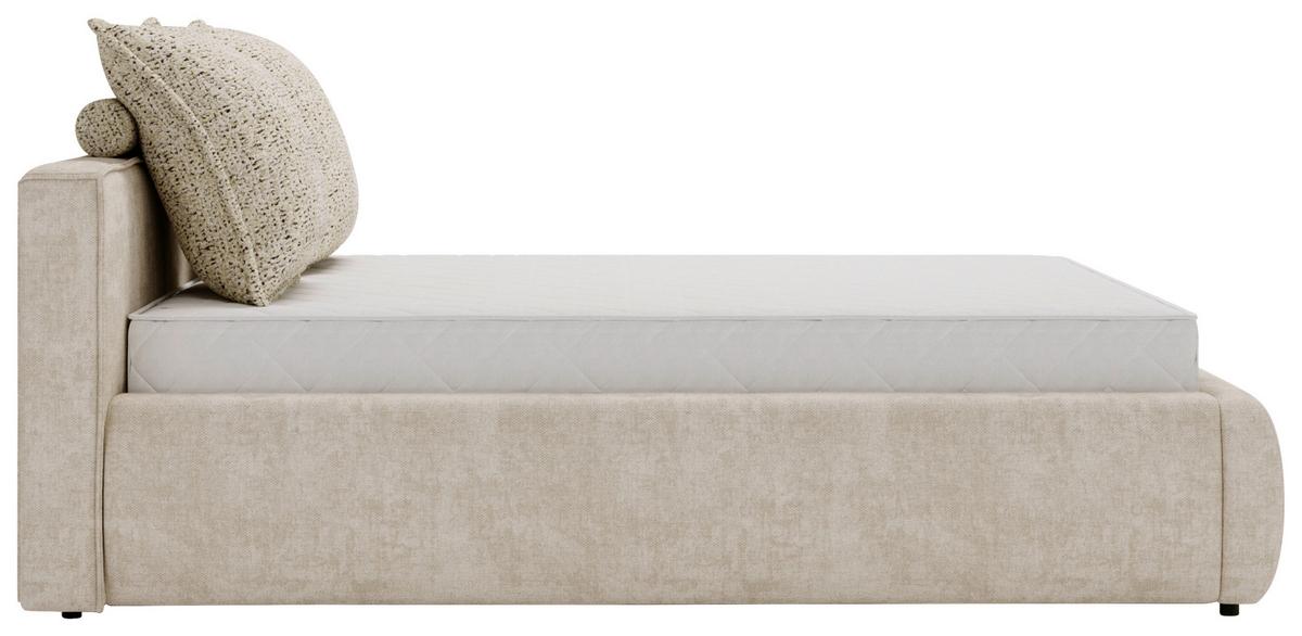 Polsterbett Olive Sandfarben ca. 160x200cm - Sandfarben/Schwarz, KONVENTIONELL, Holzwerkstoff/Kunststoff (160/200cm) - Mömax