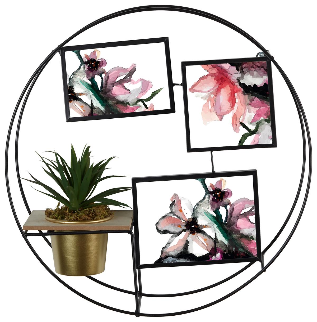 Bilderrahmen Leon Ø ca. 44cm - Goldfarben/Schwarz, Modern, Holz/Kunststoff (44/12cm) - Modern Living