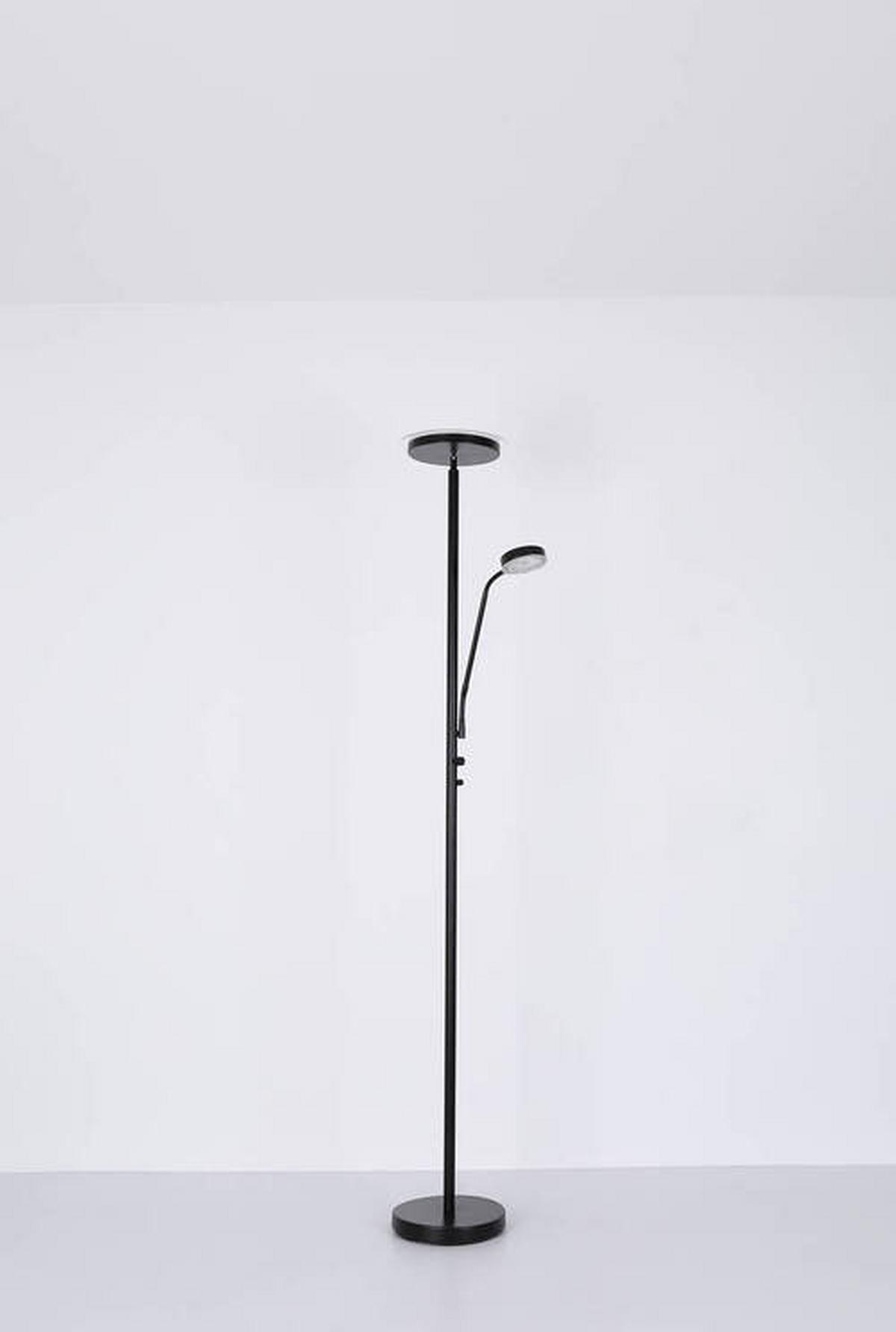 LED-Stehleuchte Ernst Schwarz max. 18,5 Watt - Schwarz, Design, Glas/Metall (26/180cm) - Globo
