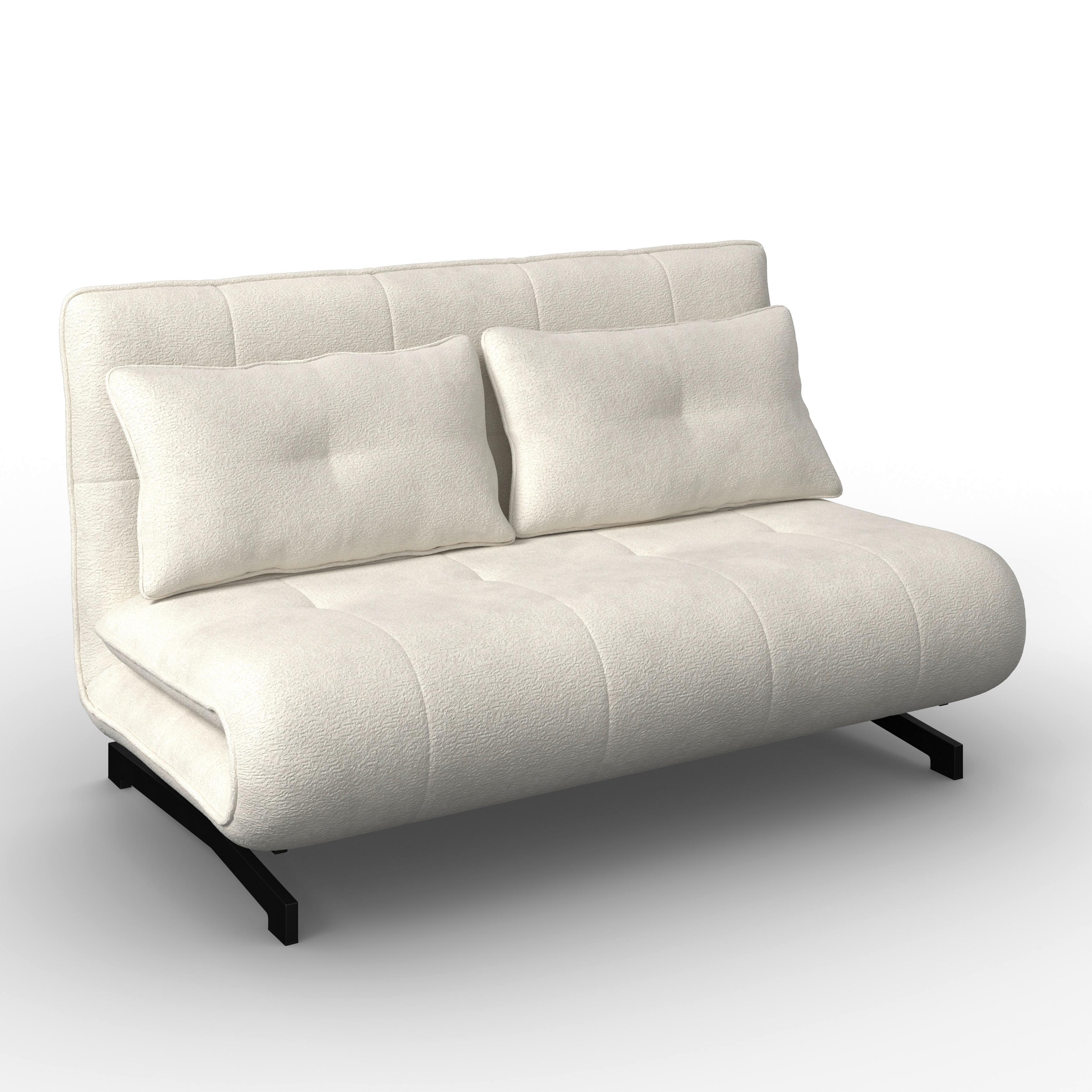 BÄDDSOFFA LUNA - vit/svart, Modern, metall/textil (143/84/81cm) - Bessagi Home