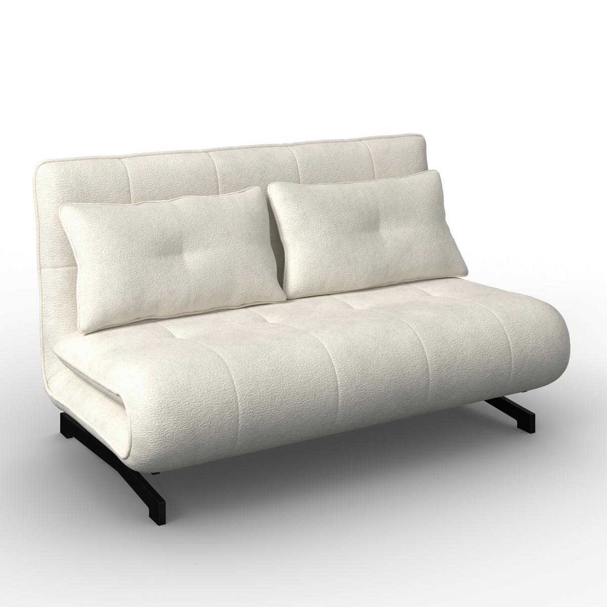 Kanapéágy Luna - fekete/fehér, Modern, textil/fém (142/40/62cm) - Bessagi Home