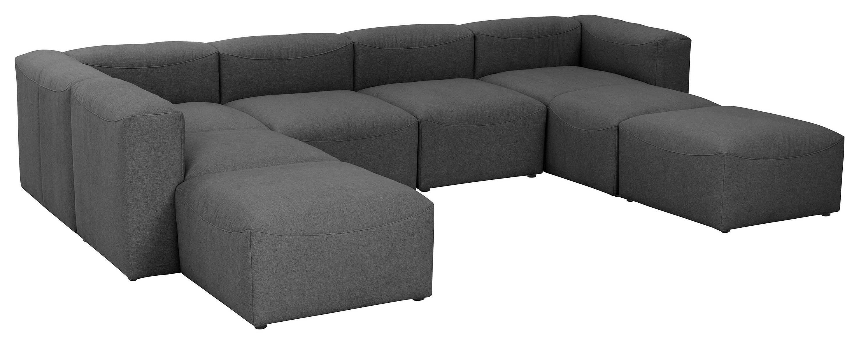 WOHNLANDSCHAFT LENA - Anthrazit, Design, Kunststoff/Textil (250/350/235cm) - Max Winzer
