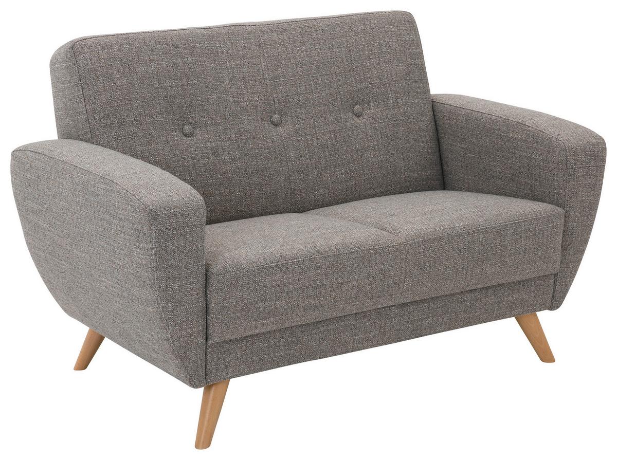 2-SITZER-SOFA JERRY - Naturfarben/Grau, Design, Holz/Textil (136/85/82cm) - Max Winzer