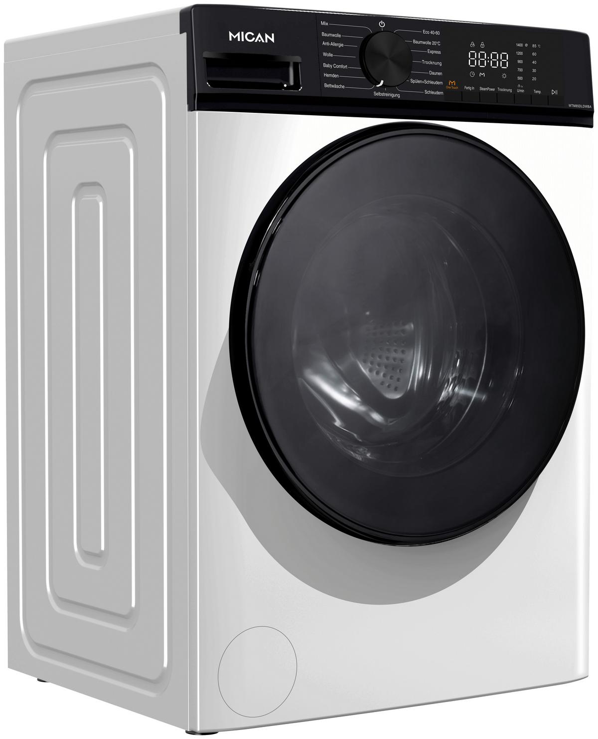 Waschtrockner WTM85DLDWBA - Weiß, Basics, Karton/Glas (60/84,7/52cm) - Mican