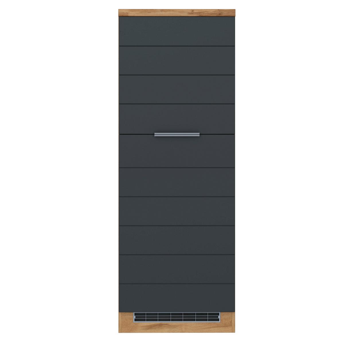 Backofen-/Kühlschrank Umbauschrank Florenz ca. 60 cm - Eiche Wotan/Grau, Design, Holzwerkstoff/Metall (60/166/60cm) - Held