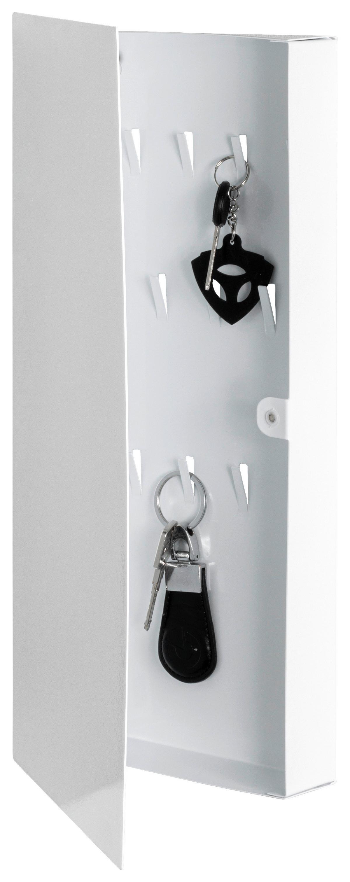 SKRZYNKA NA KLUCZE DUNJA - biały, Basics, metal (20/40/4cm)