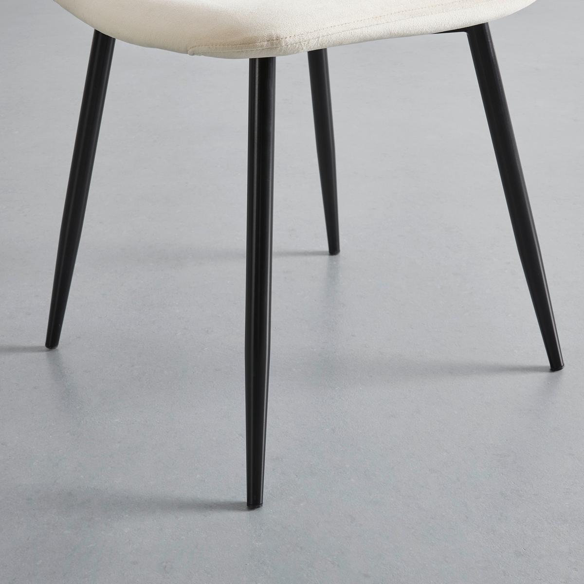 Stuhl Lio beige Samtbezug Gepolstert - Beige/Schwarz, MODERN, Holz/Textil (43/86/55cm) - Bessagi Home