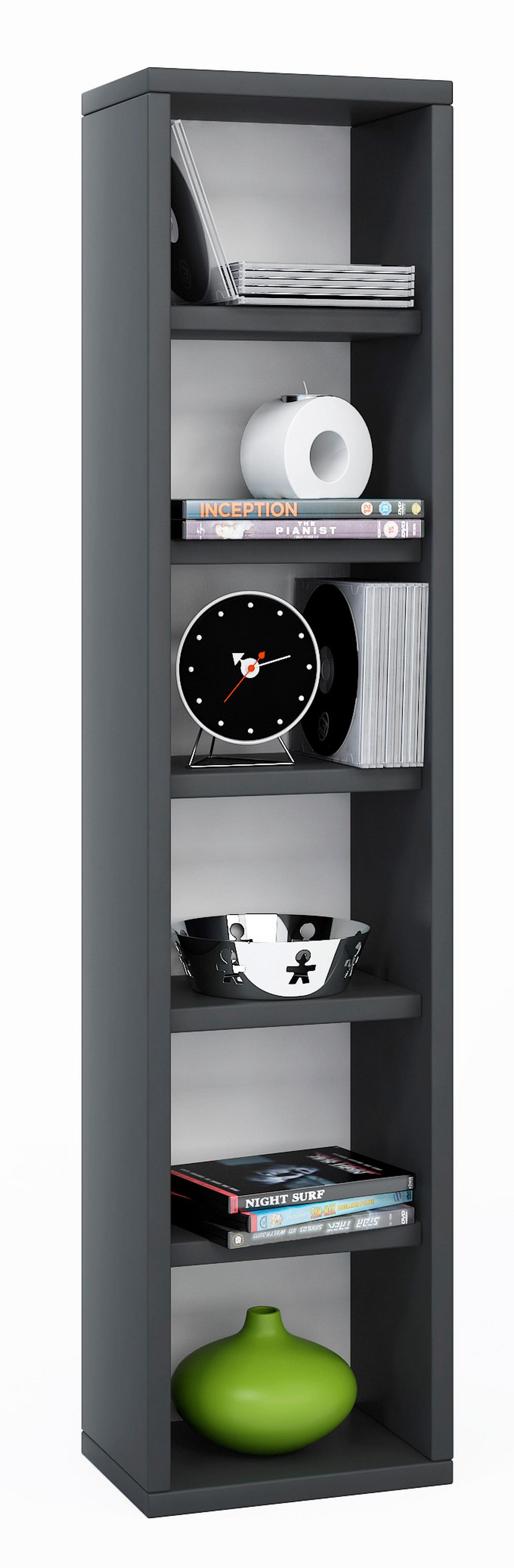 CD-Regal Elementa in Schwarz, B: 21 cm - Schwarz, Basics, Holzwerkstoff (21/97,4/20cm) - MID.YOU