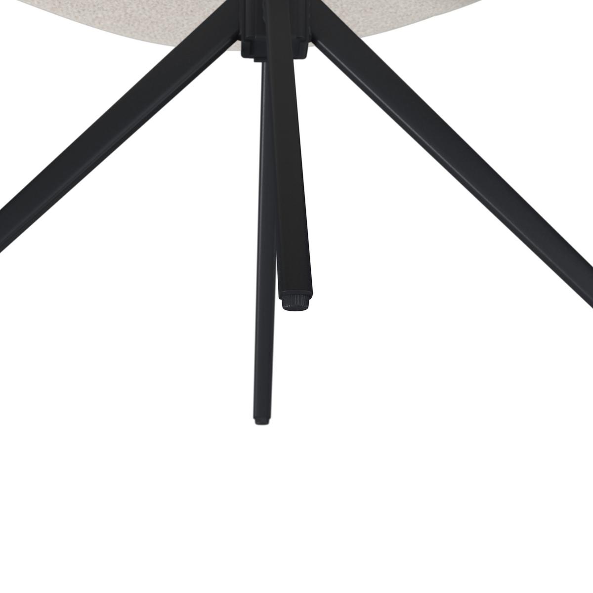 Karosszék Forgatható Karo - krémszínű/fekete, Modern, textil/fém (58/88/65cm) - Bessagi Home