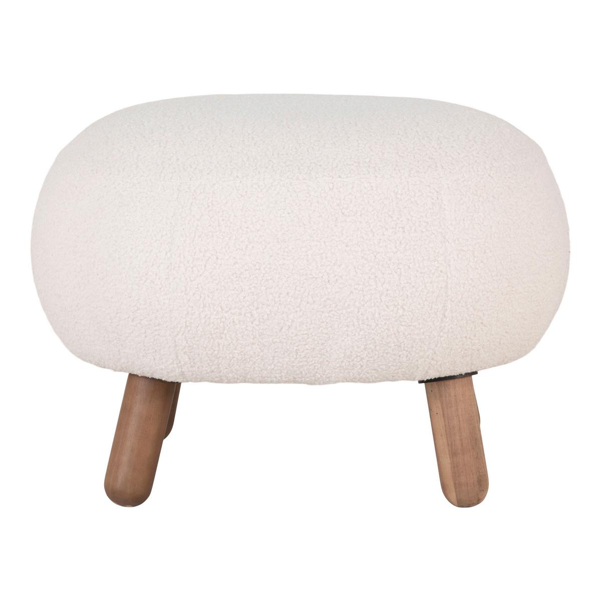 Hocker Savona Weiß/Braun - Weiß/Kieferfarben, Basics, Holz/Textil (60/37/50cm)