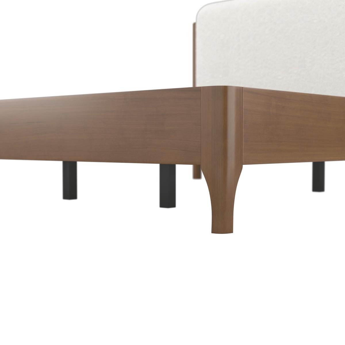 Polsterbett Amina ca. 180x200 cm Elfenbein - Hellbraun/Elfenbein, MODERN, Holz/Holzwerkstoff (180/200cm) - Bessagi Home