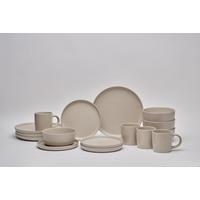 SERWIS OBIADOWO-ŚNIADANIOWY 21015 - taupe, Trend, ceramika - Novel