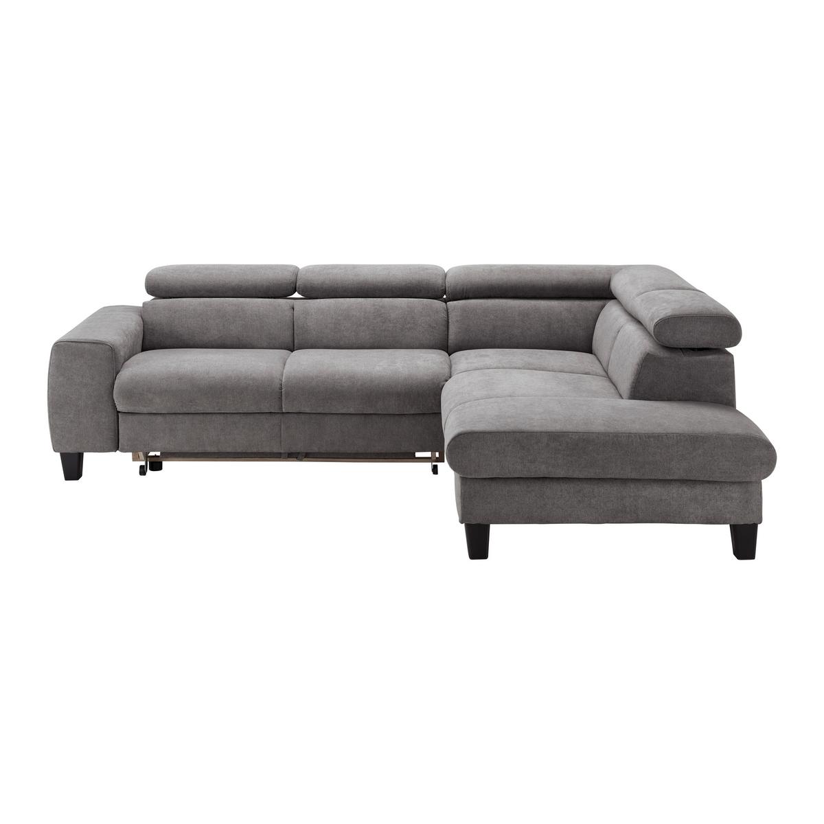 Sedežna Garnitura Malibu, Z Ležiščem - temno siva, Moderno, tekstil/les (249/72/207cm) - Bessagi Home