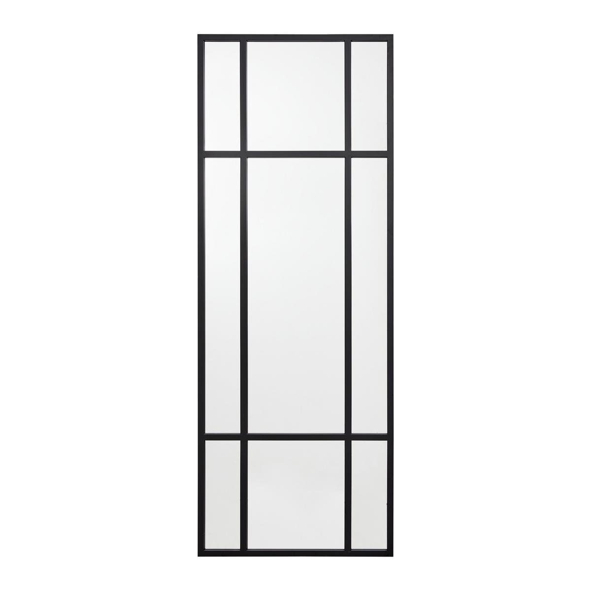 Ogledalo Jill, Kovinski Okvir, 60x160 - črna, Moderno, kovina/steklo (60/160/3cm) - Bessagi Home