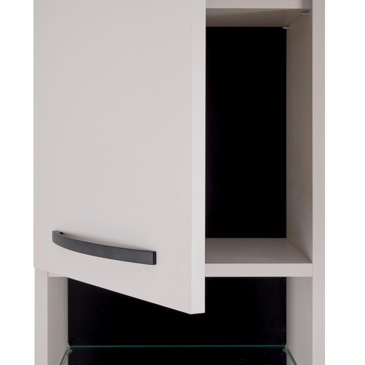 Hochschrank Florenz Kaschmirfarben - Schwarz, MODERN, Glas/Holzwerkstoff (40/180/190/35cm) - Mömax