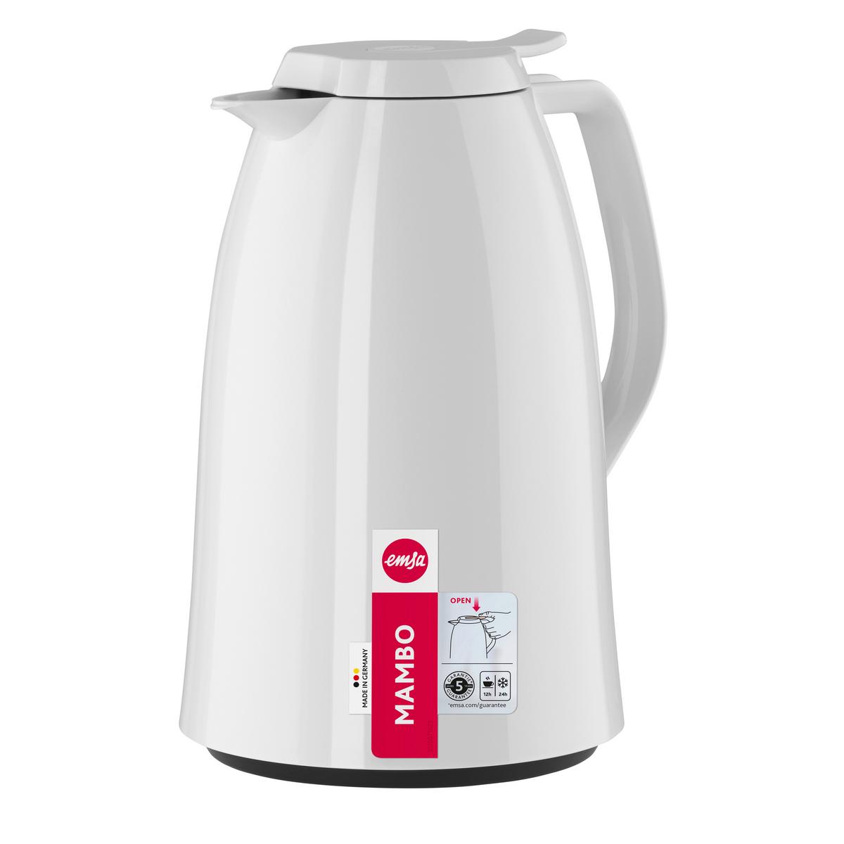 DZBANEK TERMICZNY 517008 - biały, Basics, tworzywo sztuczne (1,5l) - Emsa