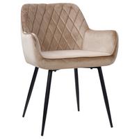 KRZESŁO Z PODŁOKIETNIKAMI NICOLAS - beżowy/czarny, Design, metal/tkanina (56/79/58cm) - Carryhome