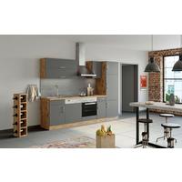 Küchenblock Sorrento mit Geräten ca. 270 cm Anthrazit - Chromfarben/Anthrazit, MODERN, Holzwerkstoff/Metall (270cm) - Held