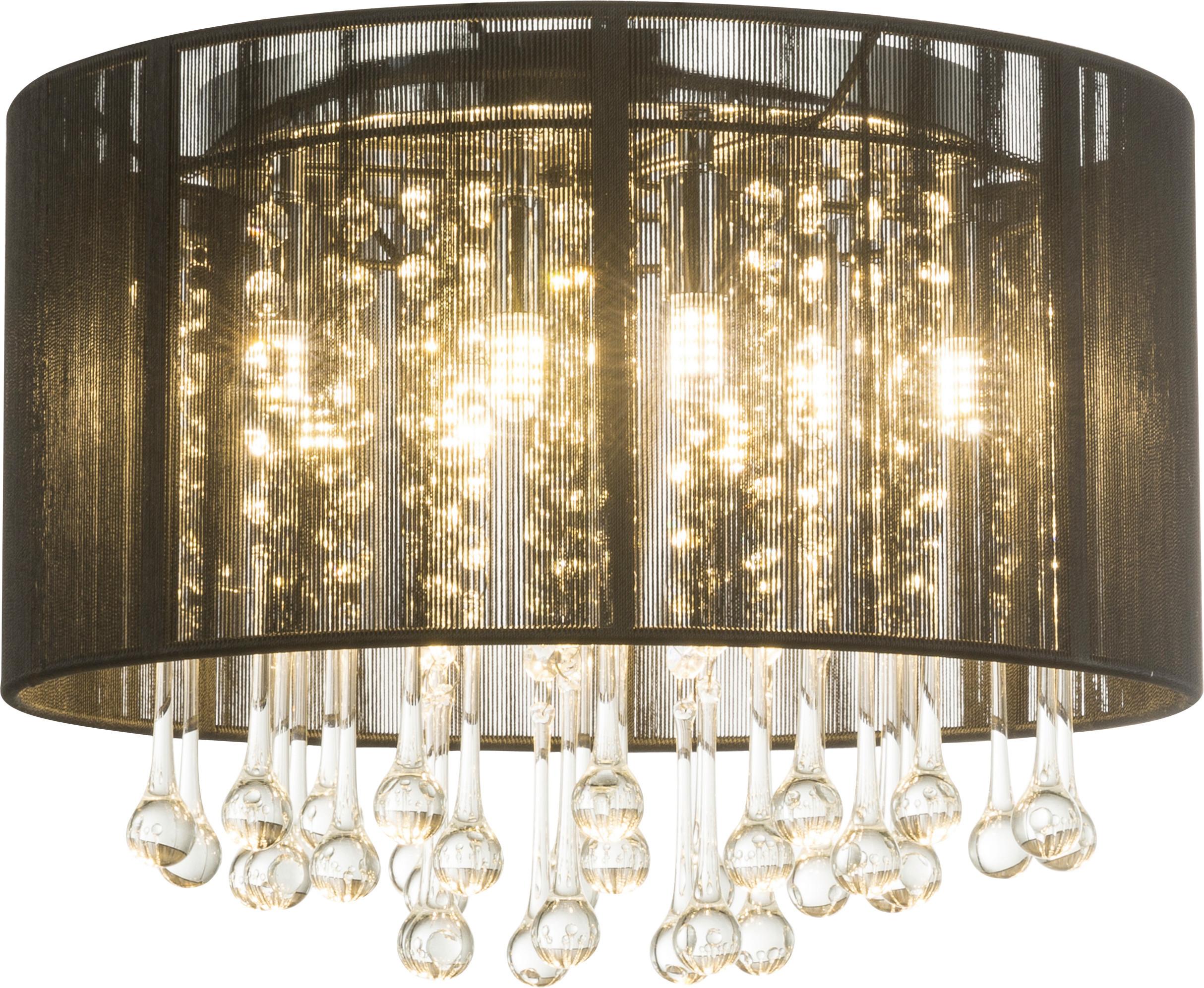 Stropna Svetilka 15095d - črna, Trendi, kovina/steklo (40/29cm) - Globo