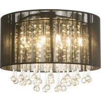 Stropna Svetilka 15095d - črna, Trendi, kovina/steklo (40/29cm) - Globo