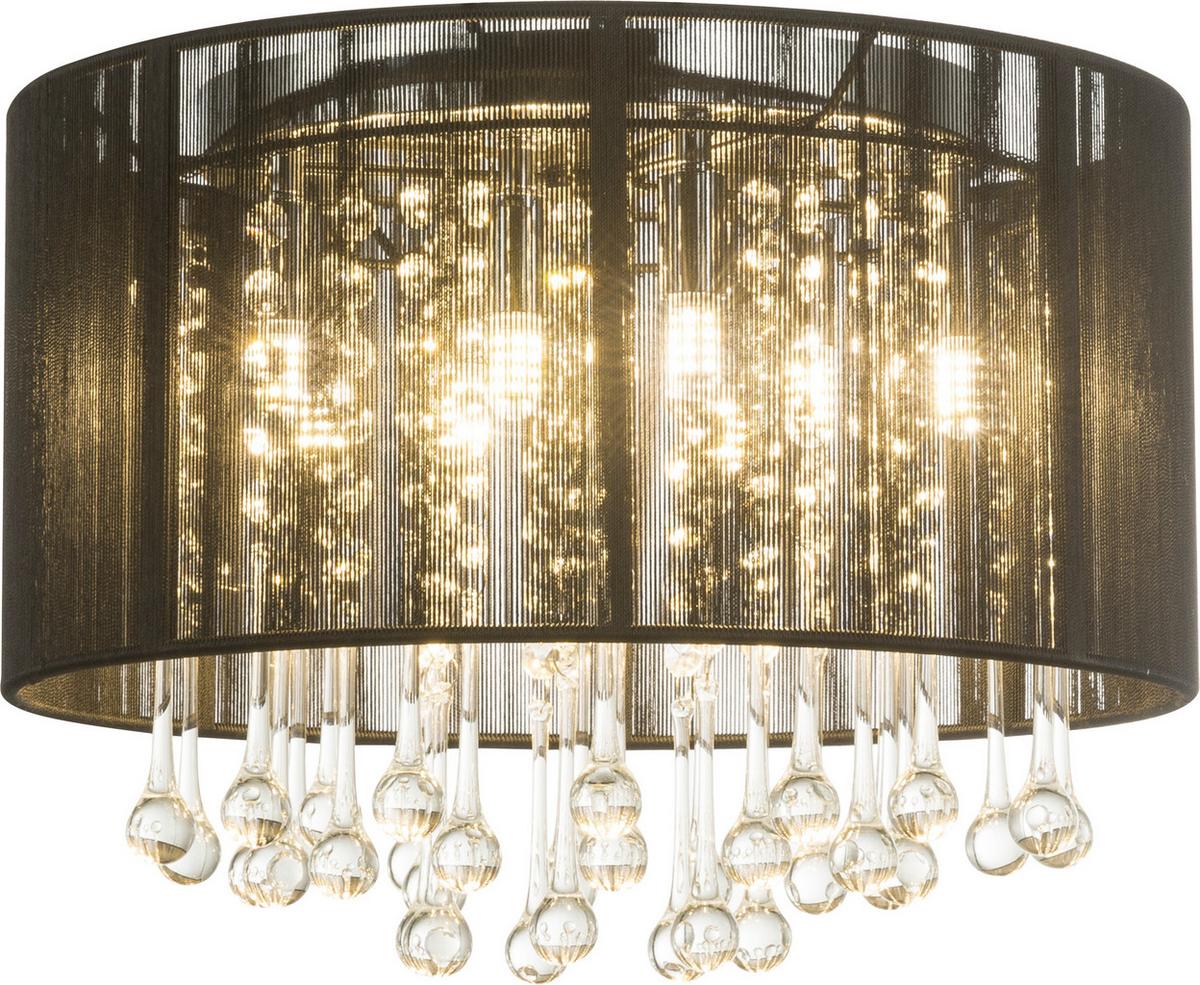 Stropna Svetilka 15095d - črna, Trendi, kovina/steklo (40/29cm) - Globo