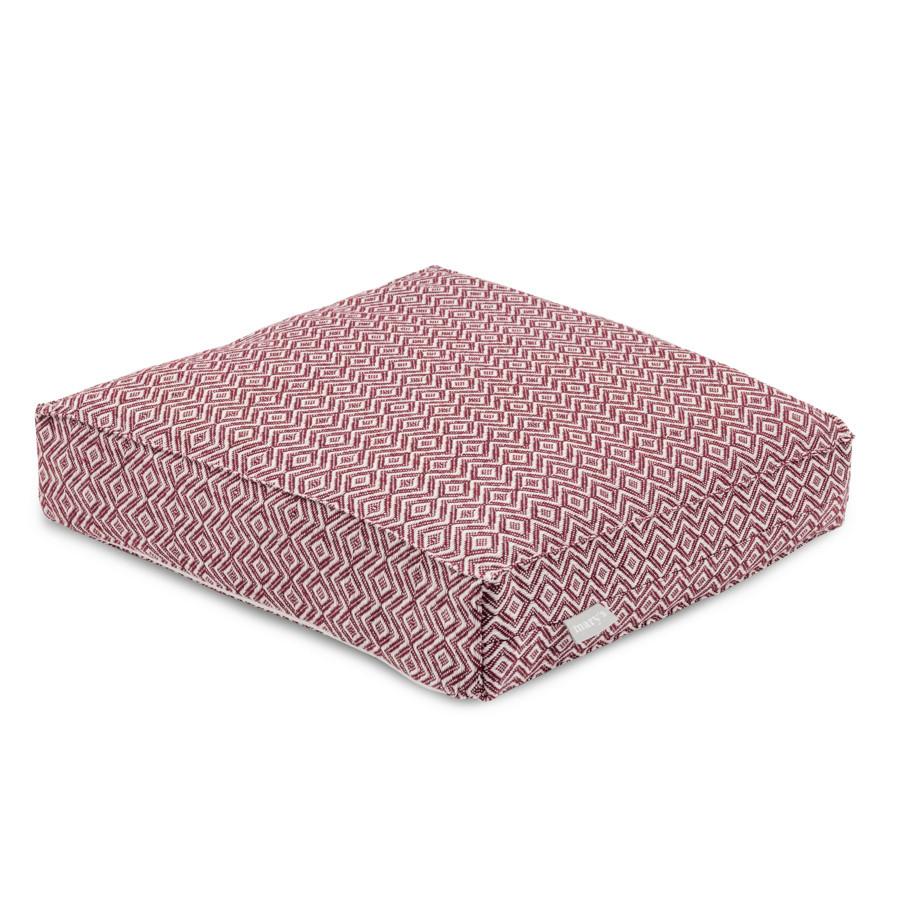 Boxkissen Dobby Rot ca. 40x40cm - Rot, Textil (40/40/8cm)